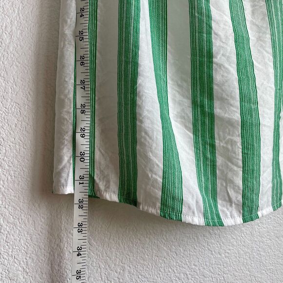 NWT Lulus Persephone White & Green Striped Off the Shoulder Ruffle Dress Size S - Picture 14 of 16